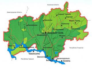 Карта Республики Марий Эл