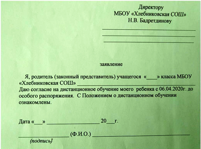 Как написать заявление в школу на имя директора образец