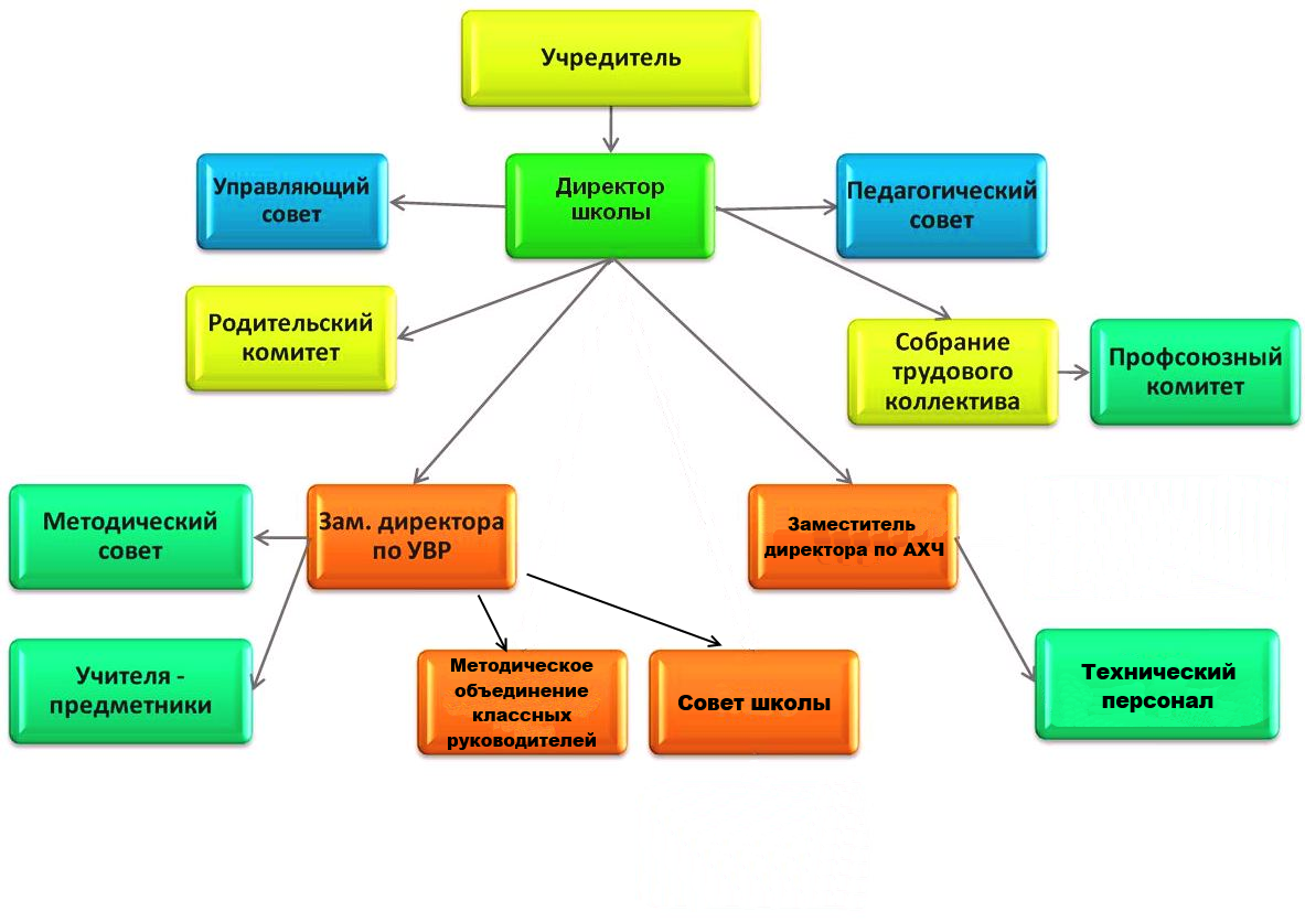 Структура управления в школе в виде схемы